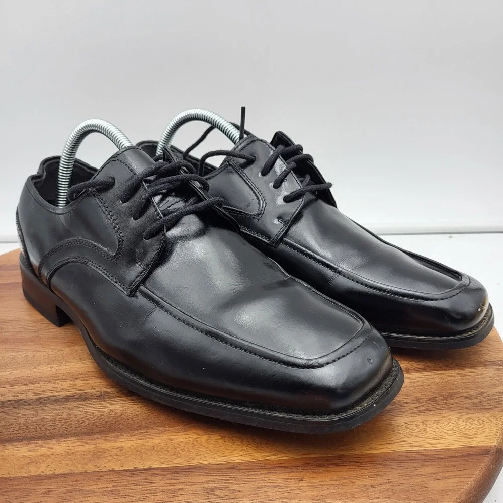 Stacy Adams Oxford Dress Shoes Mens Size 8.5 Wide Black Leather 20114-001‎